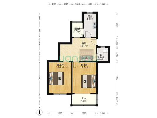 东苑新村 2室1厅1卫 62平方
