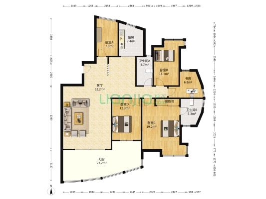 海韵丽都 5室1厅2卫 179平方