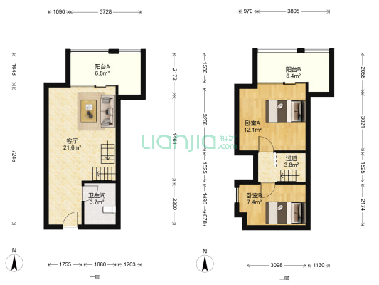 奥森尚座 2室1厅1卫 40平方