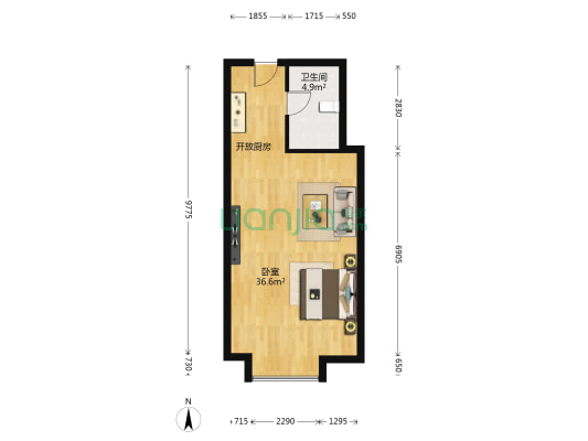 汇展香格里拉 1室0厅1卫 65平方