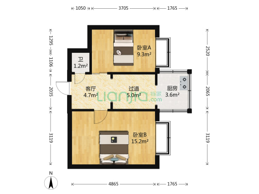 省财政宿舍楼 2室1厅1卫 46平方
