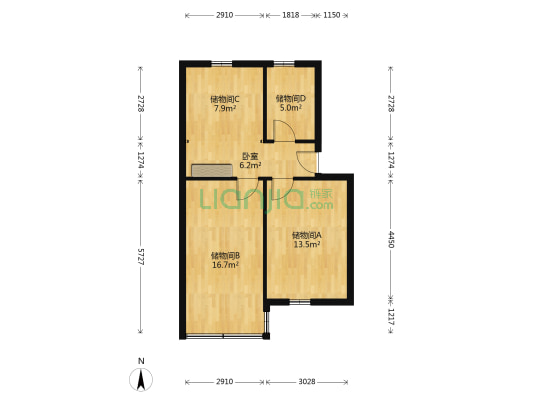 新毛家花园（南区） 1室0厅0卫 65平方