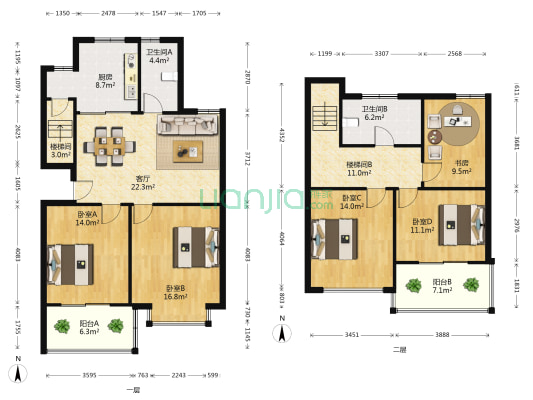 锦华丽都 5室1厅2卫 146平方