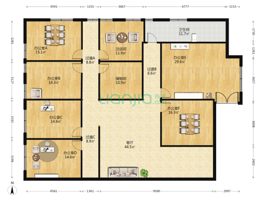 铭诚·绿谷智慧产业园 7室1厅1卫 262平方