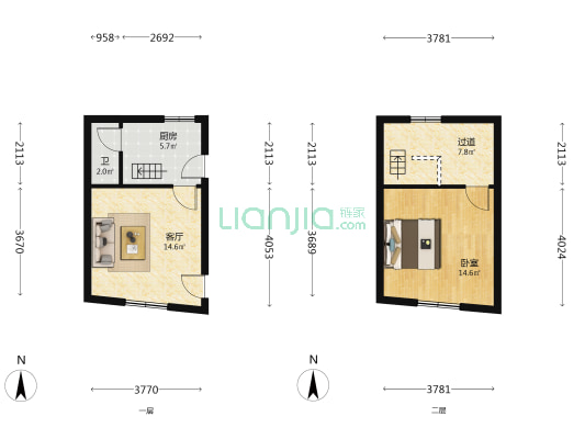 锡庆里 1室1厅1卫 60平方