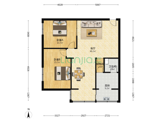 营和街58号 2室1厅1卫 95平方