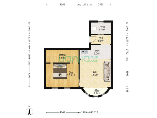 长乐新村 1室1厅1卫 79平方