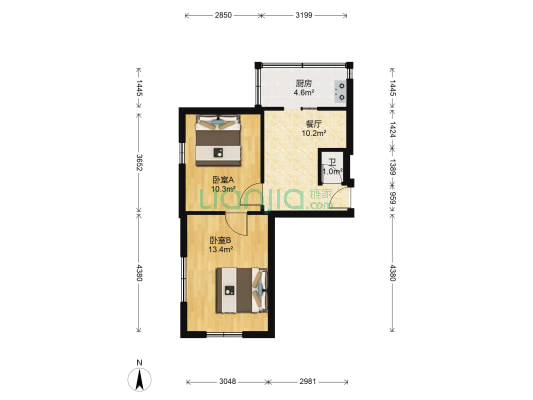 义勇散盘 2室1厅1卫 49平方
