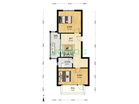 荷塘丽城 2室1厅1卫 71平方