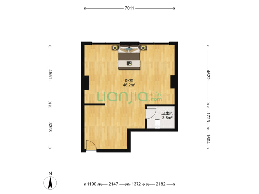 金福星大厦 1室0厅1卫 78平方
