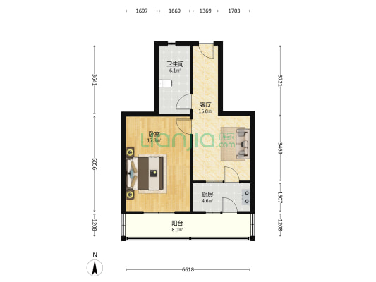 丽华教师公寓 1室1厅1卫 64平方