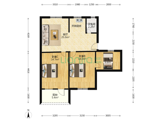 中南海新村 3室1厅1卫 79平方