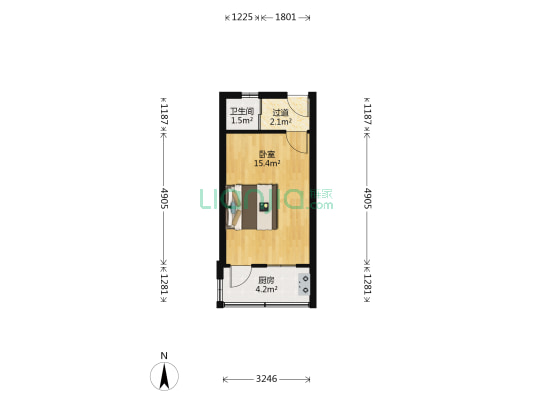 徐家花园14号 1室0厅1卫 30平方