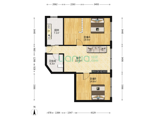 惠祥公寓 2室1厅1卫 100平方