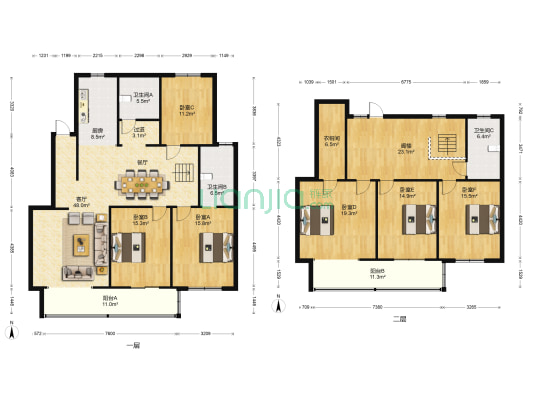 五一花苑西区 6室1厅3卫 235平方
