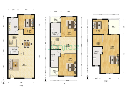 龙湖东桥郡六组团 5室1厅4卫 227平方