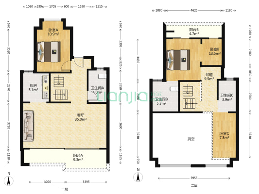 金地朗悦 3室1厅3卫 129平方