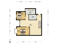 市区位置两居室，采光好，拎包入住-涿州范阳公寓户型图