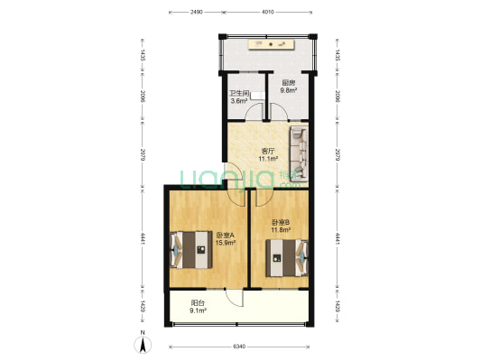 焊条厂家属院 2室1厅1卫 63平方