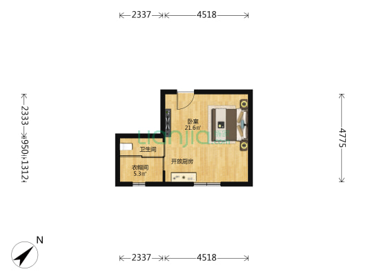 颐和美景温泉花园 1室0厅1卫 42平方