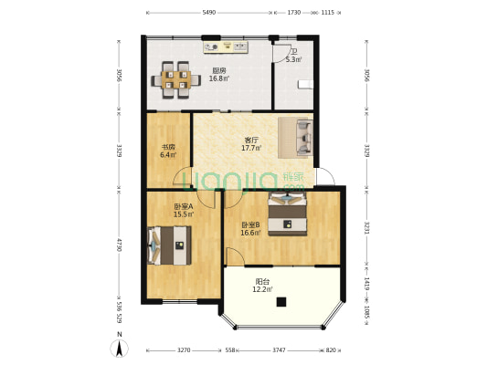 文星大道39号 3室1厅1卫 106平方