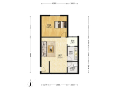 房子是正规的一室一厅户型，单价低，总价低，有房本，-涿州鸿盛凯旋门户型图