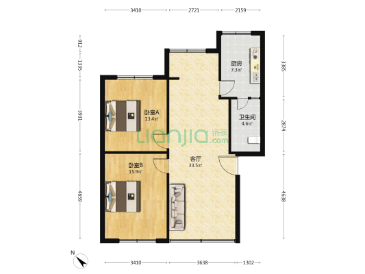 双凤路一巷5号 2室1厅1卫 89平方
