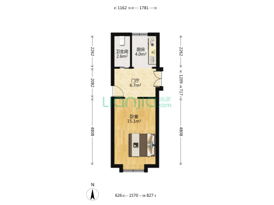 八七楼 1室0厅1卫 38平方