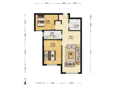 K2狮子城南区 2室1厅 南-涿州K2狮子城南区户型图