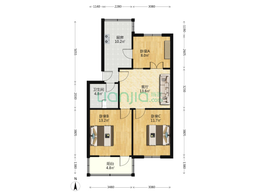 耶稣堂弄 3室1厅1卫 76平方