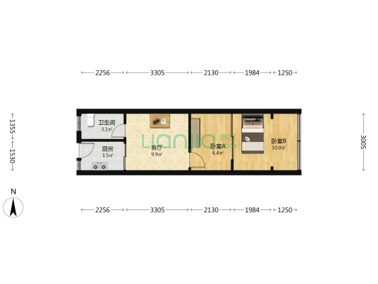 孝丰路小区 2室1厅1卫 40平方