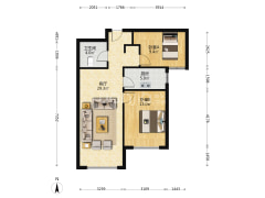 经典全南两居 房本满二 毛坯房-涿州K2狮子城南区户型图