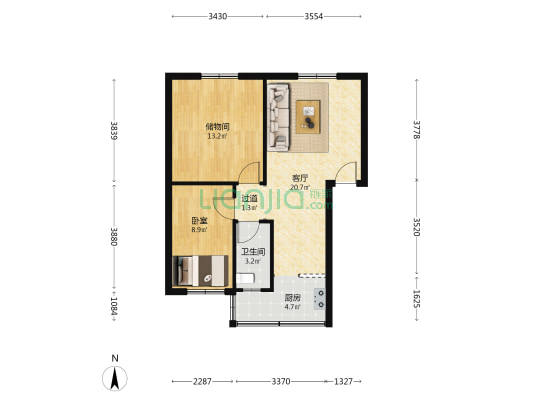 红英西路 1室1厅1卫 70平方