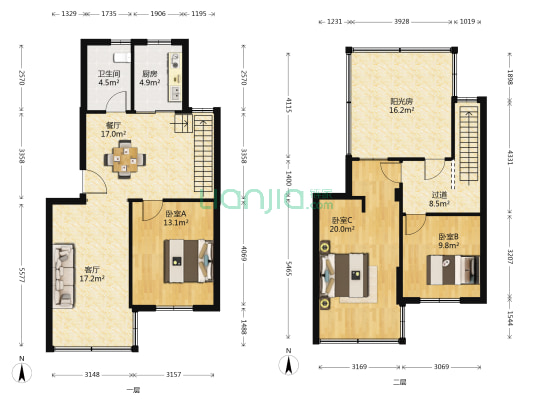 太河公寓一期 3室2厅1卫 114平方