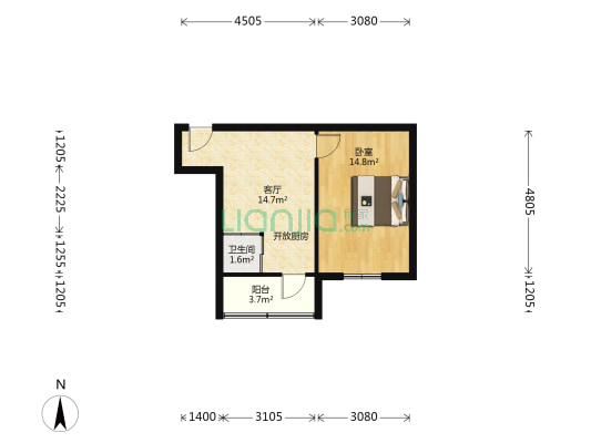 四构件社区 1室1厅1卫 30平方