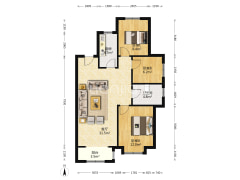 香邑溪谷悦都小区 2室1厅 南 北-涿州香邑溪谷悦都小区户型图
