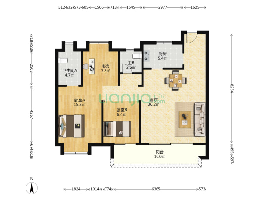 伟鹏硅谷小镇 3室1厅2卫 118平方