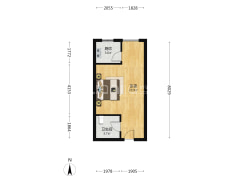 名流美域，朝北一居室，毛坯房，有本随时过户-涿州名流美域户型图