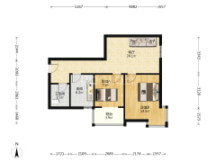 朝南两居，毛坯房，房本满二，过户费低-涿州翔天万和城户型图