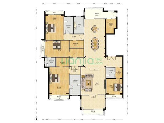 广州星河湾盛荟园 4室1厅4卫 342平方