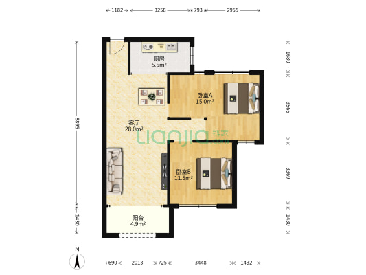 金富苑 2室1厅0卫 78平方