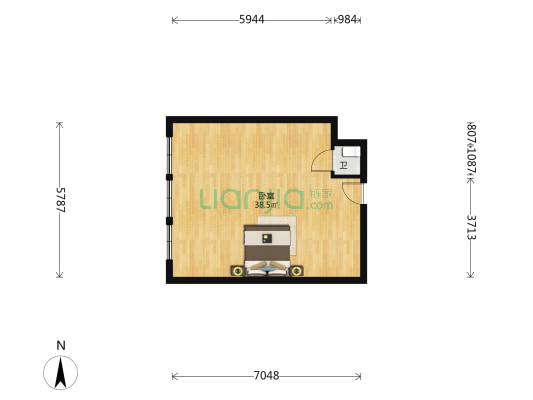 源增大厦 1室0厅1卫 64平方