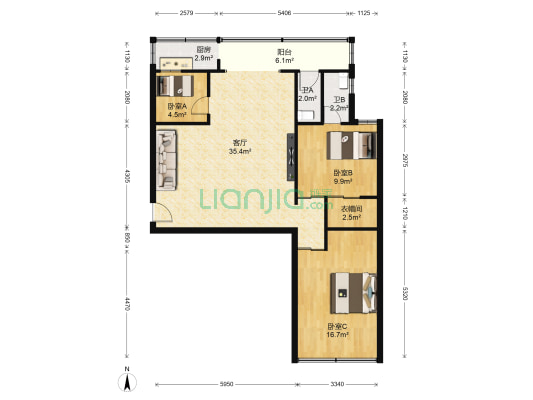 五星家园 3室1厅2卫 95平方