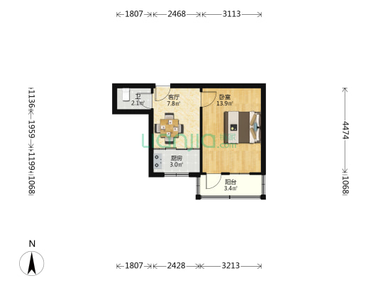 兴隆巷 1室1厅1卫 36平方