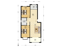 房本满五 南北通透户型 客厅朝南 大阳台 前方无遮挡-涿州金色家园户型图