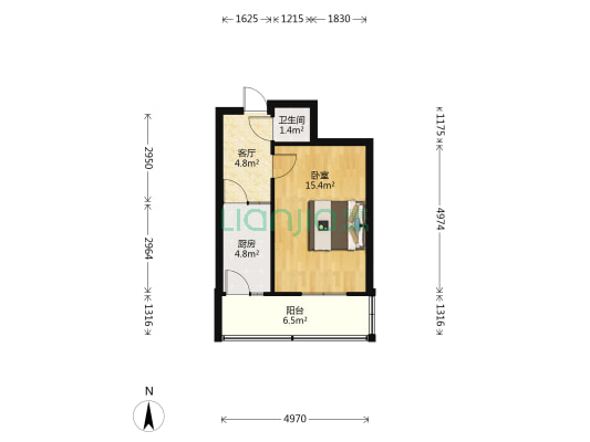 华安北里 1室1厅1卫 37平方