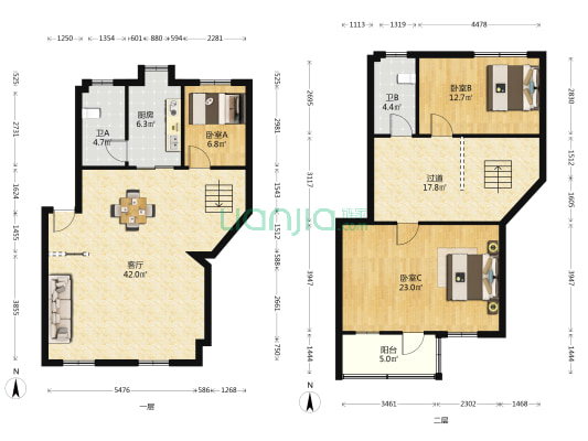 民德路68号民政局宿舍 3室1厅2卫 148平方