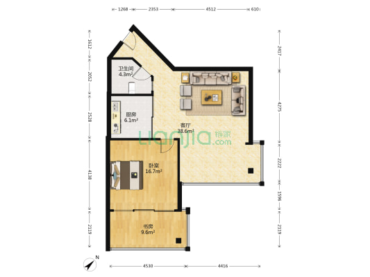 海寰别墅 2室1厅1卫 89平方