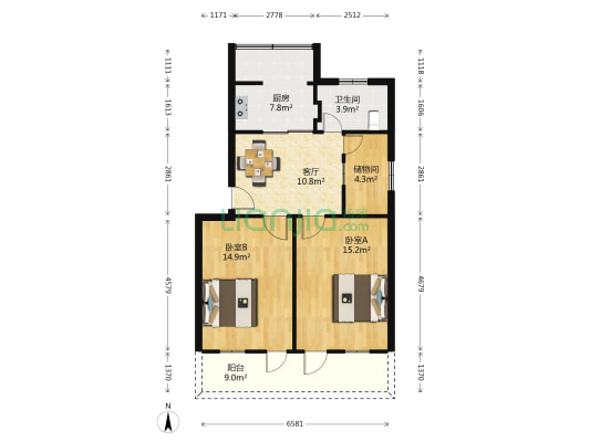 炎武西路小区 2室1厅1卫 71平方