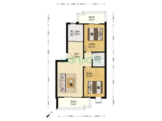 十小区 2室1厅1卫 71平方